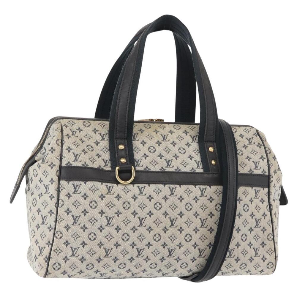 LOUIS VUITTON Monogram Mini Josephine GM Hand Bag Navy M92211 LV Auth bs30259